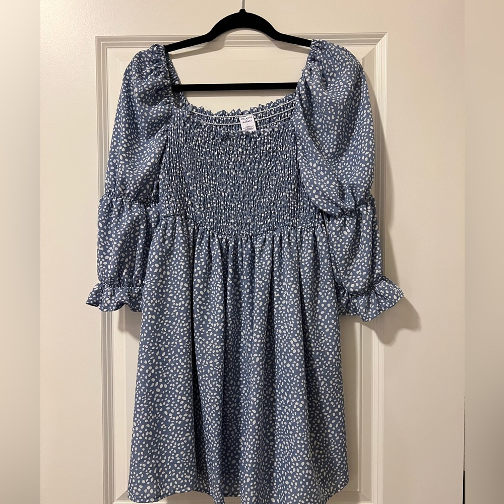 Babydoll blue and white dress